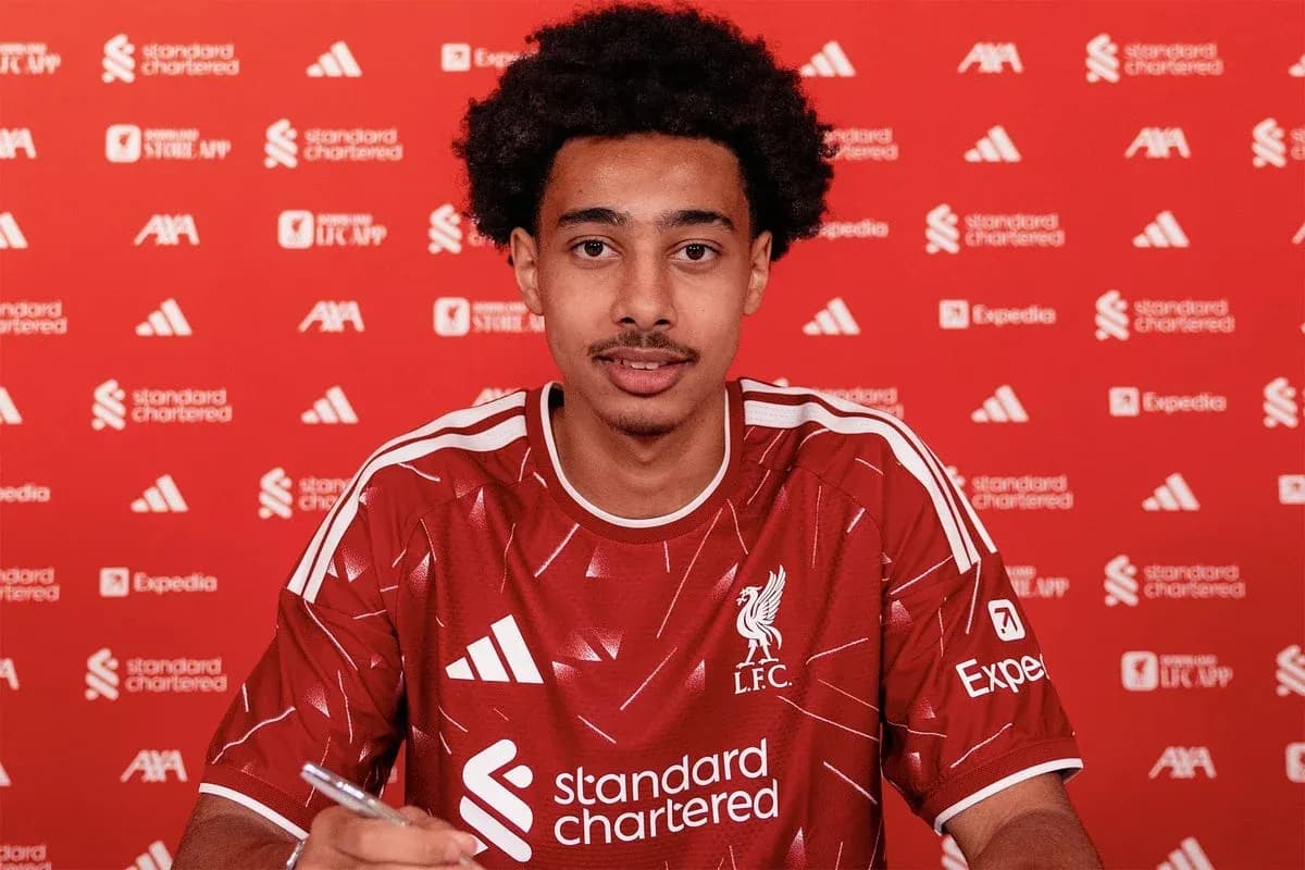 Player signing contract at Liverpool FC announcement Player signing contract at Liverpool FC announcement