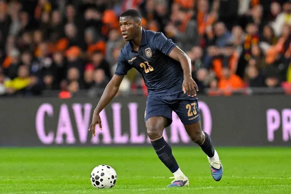 Player in action during a football match Player in action during a football match