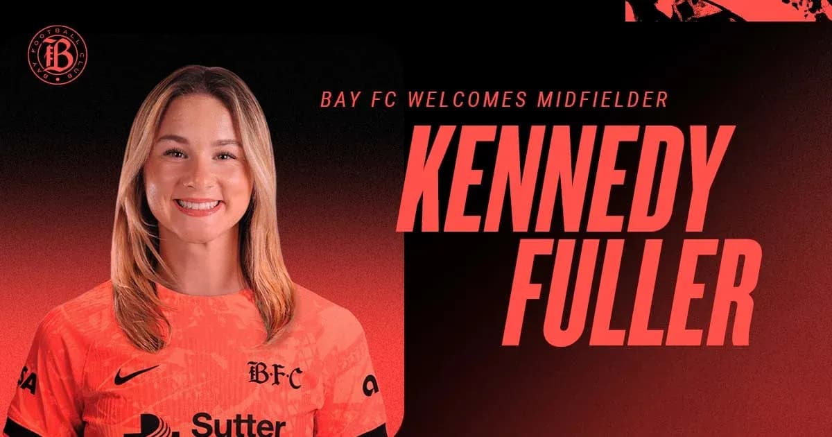 Kennedy Fuller in Bay FC jersey smiling Kennedy Fuller in Bay FC jersey smiling