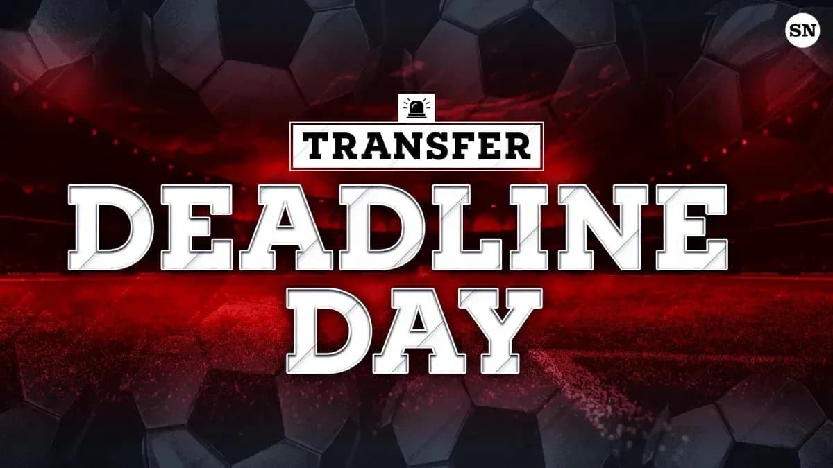 Transfer Deadline Day graphic with soccer background Transfer Deadline Day graphic with soccer background