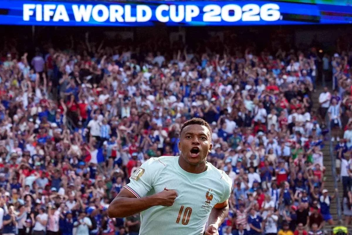 Player celebrating a goal at FIFA World Cup 2026 Player celebrating a goal at FIFA World Cup 2026
