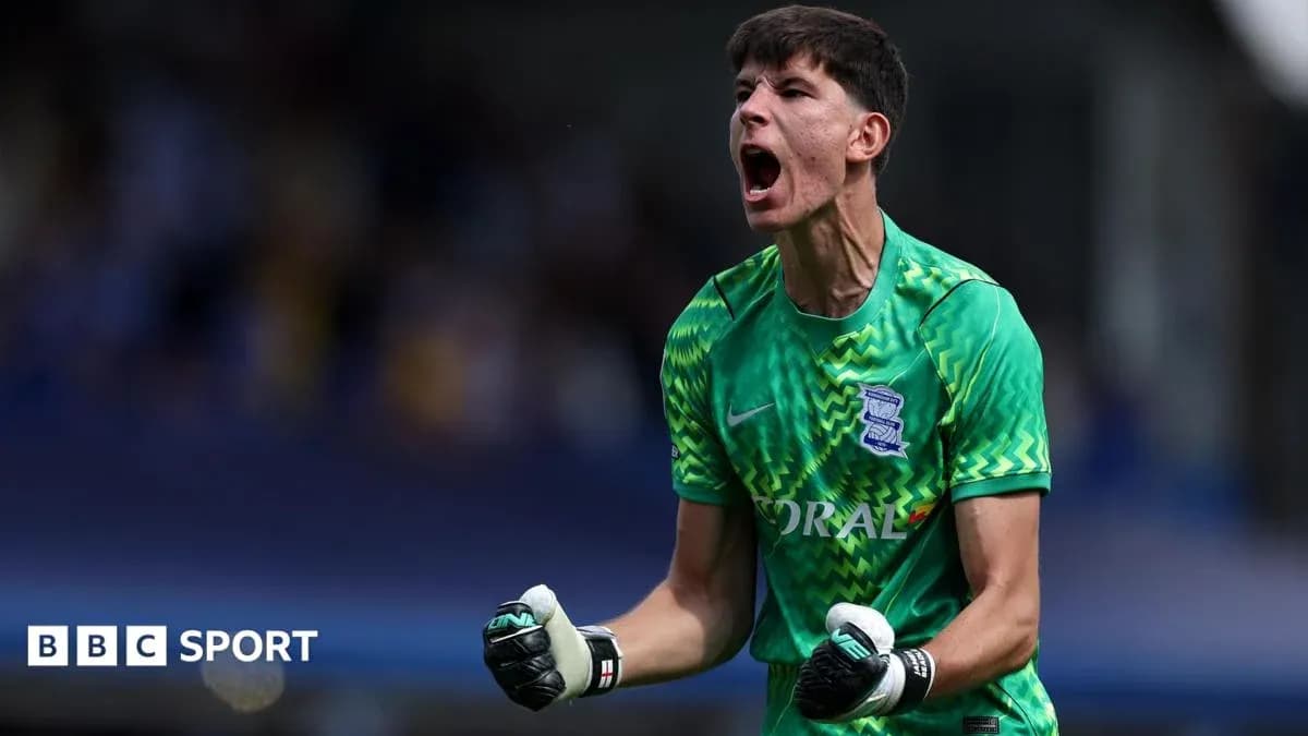 Goalkeeper celebrating during a match for Birmingham City Goalkeeper celebrating during a match for Birmingham City