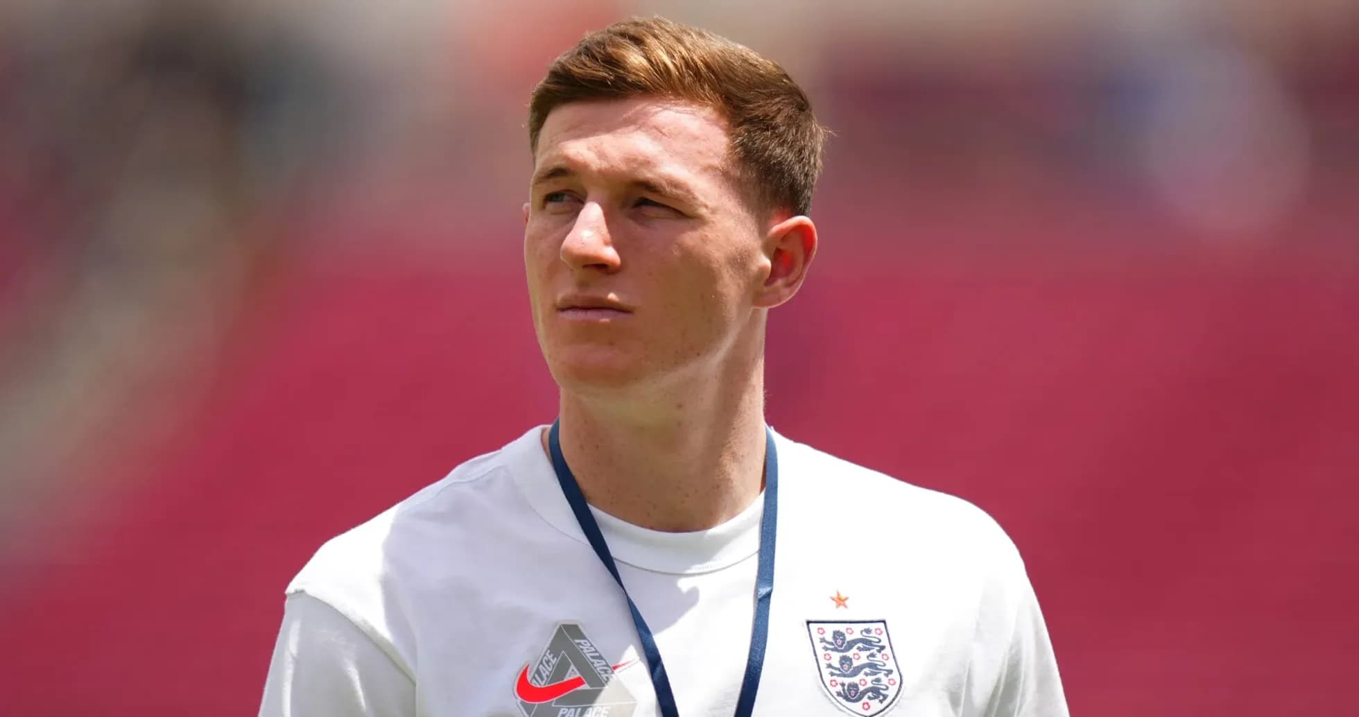 Player wearing England jersey during warm-up Player wearing England jersey during warm-up