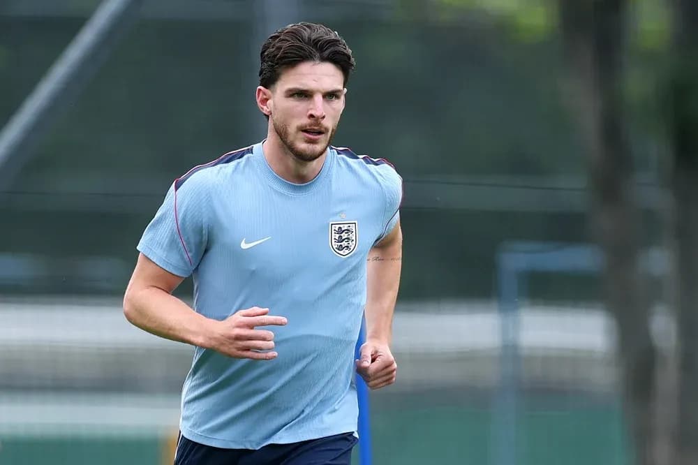 Player running during training session for England team Player running during training session for England team