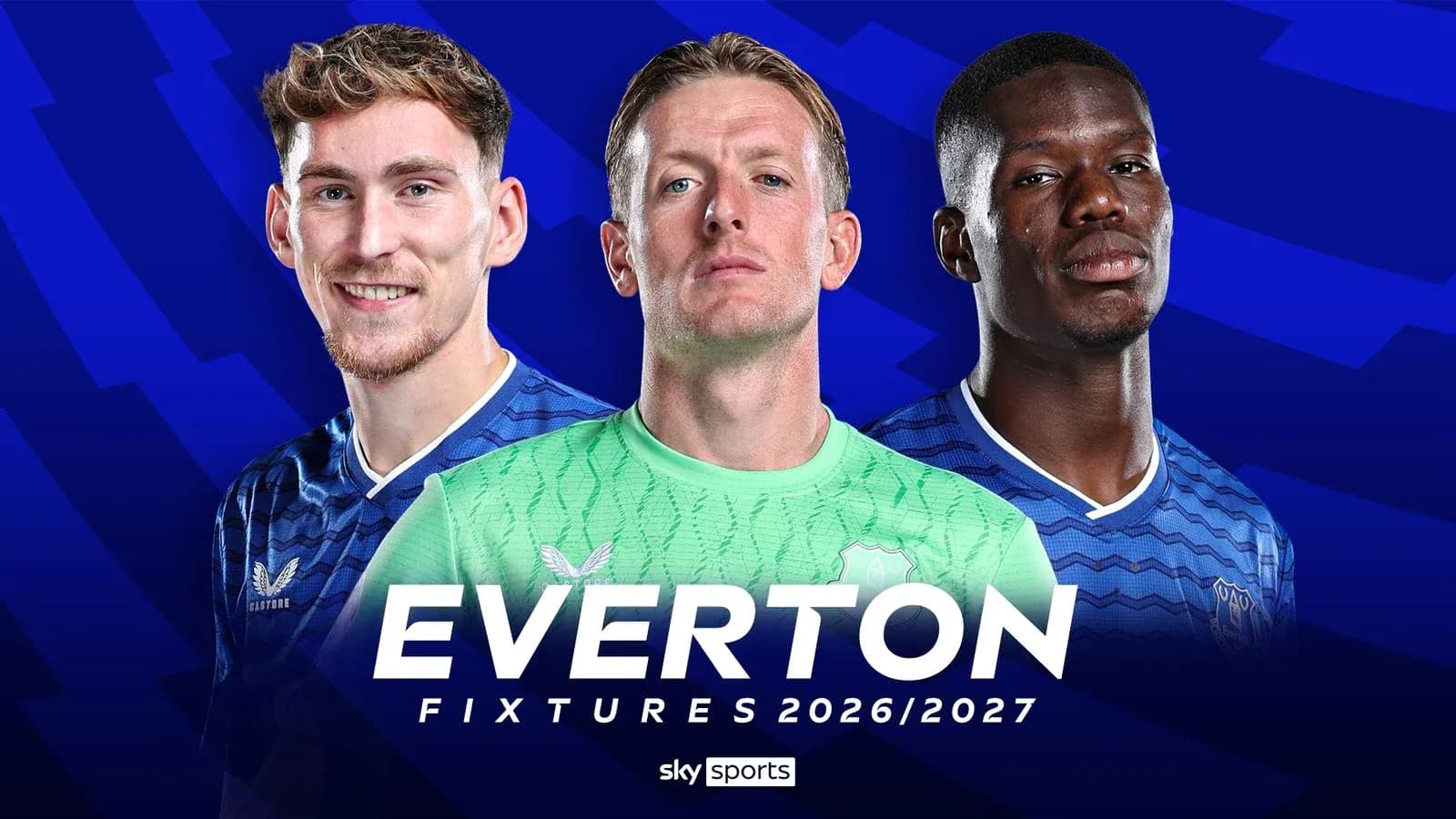 Everton players posing for 2026/2027 fixtures announcement Everton players posing for 2026/2027 fixtures announcement