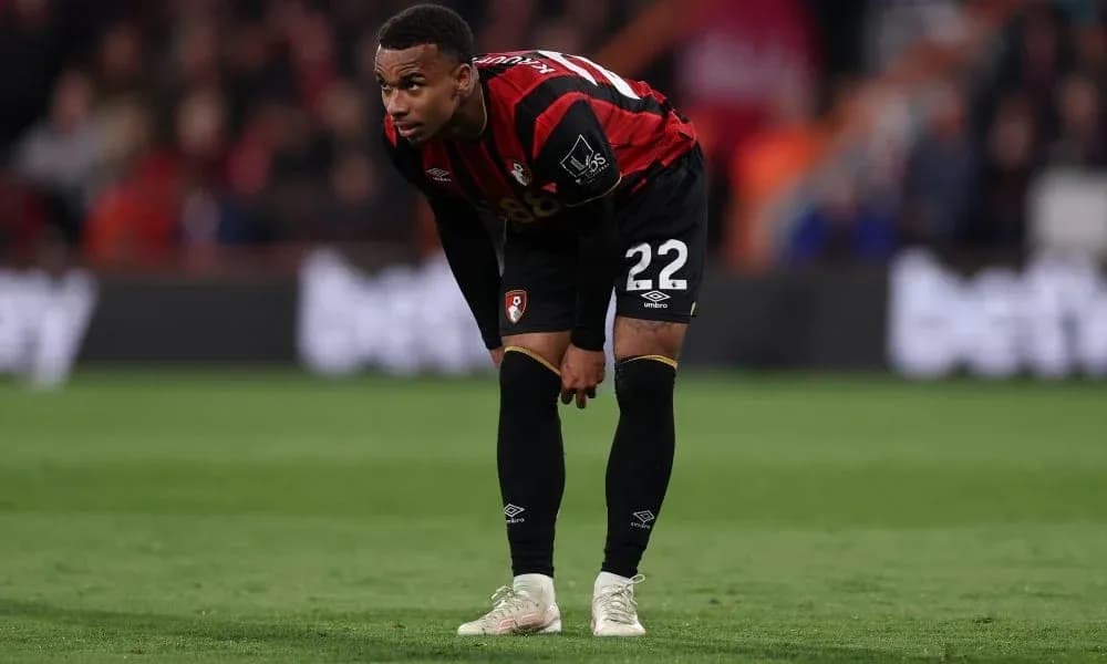 Bournemouth player bending over during match Bournemouth player bending over during match