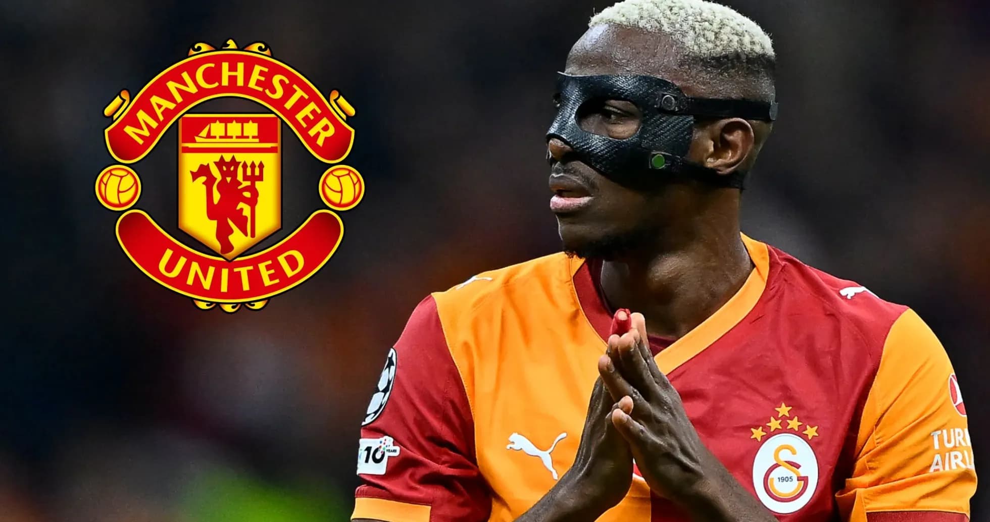 Player wearing mask during match with club logos Player wearing mask during match with club logos