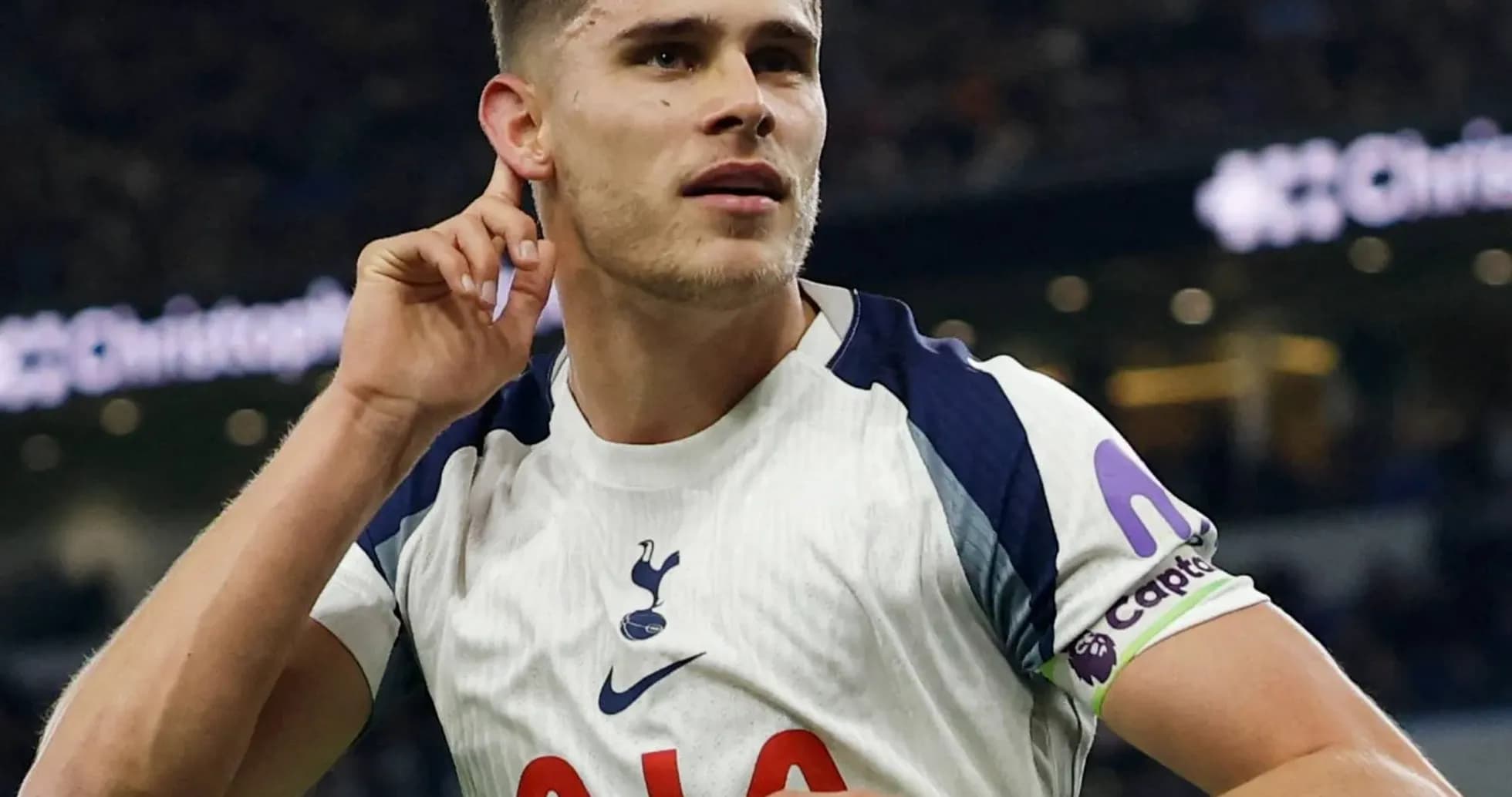 Tottenham player celebrating during Premier League match Tottenham player celebrating during Premier League match