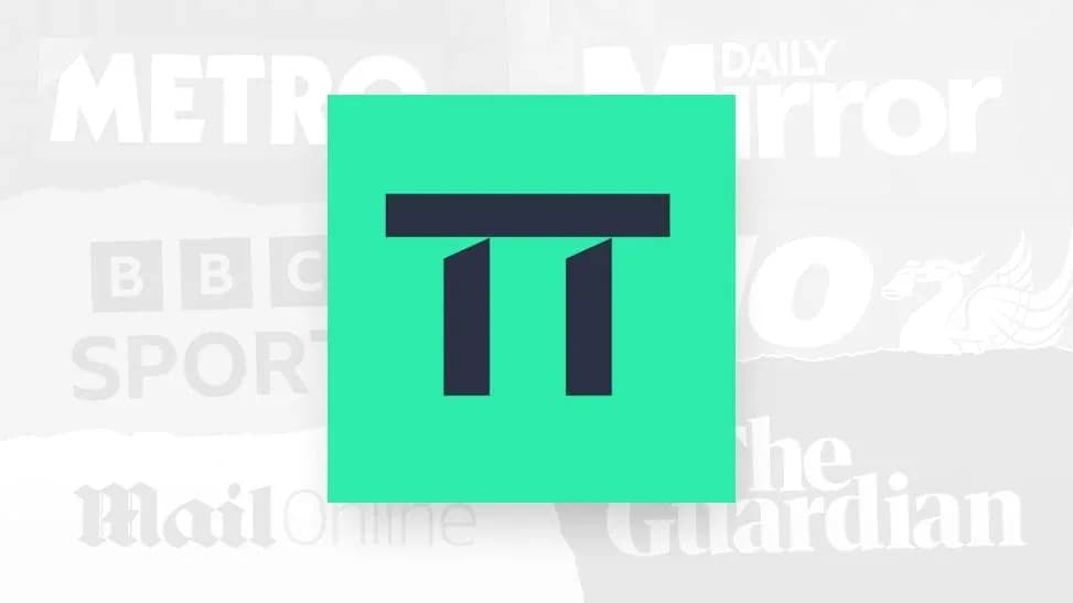 Logo of a sports news platform on colorful background Logo of a sports news platform on colorful background