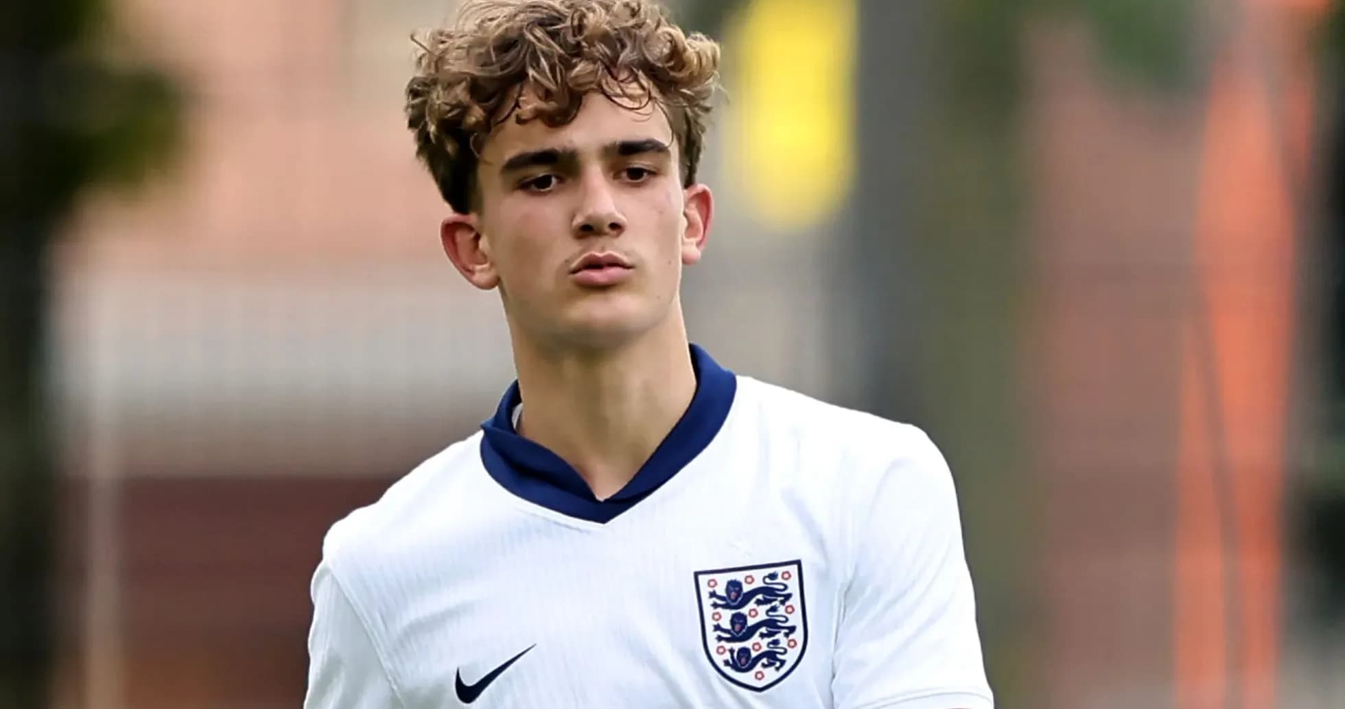 Young player in England kit during training session Young player in England kit during training session