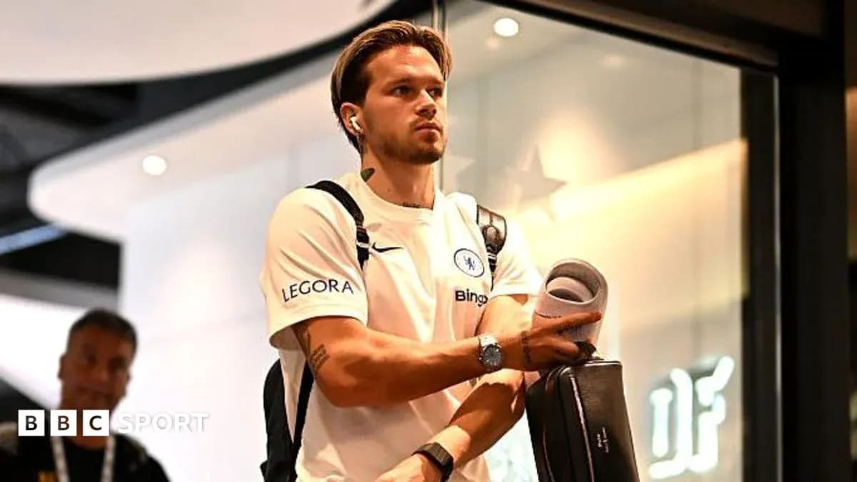 Player arriving at venue in Chelsea training kit Player arriving at venue in Chelsea training kit