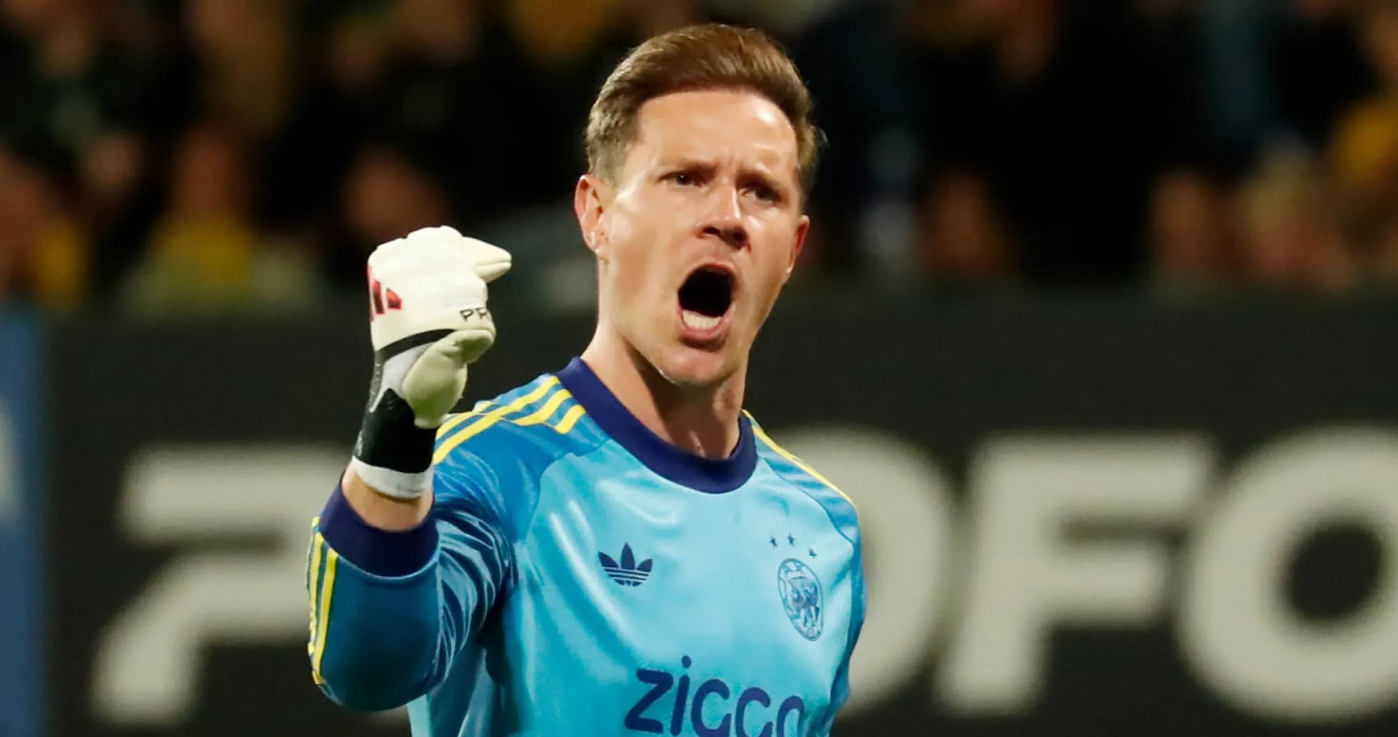 Goalkeeper celebrating during a match Goalkeeper celebrating during a match