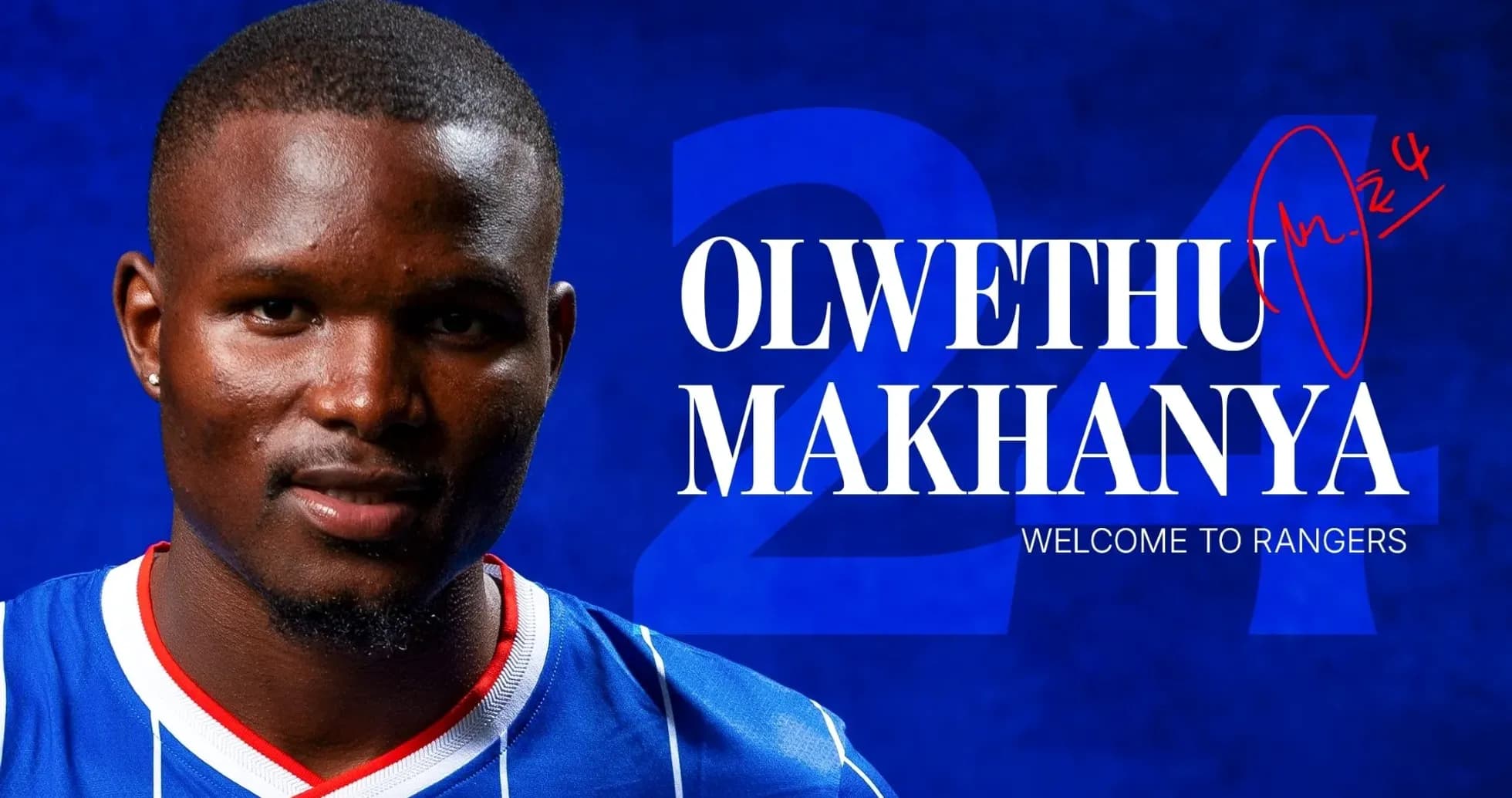 Player Olwethu Makhanya with jersey number 24 Player Olwethu Makhanya with jersey number 24