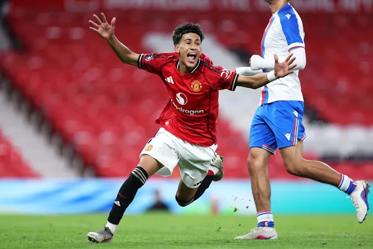 Manchester United player celebrating a goal Manchester United player celebrating a goal