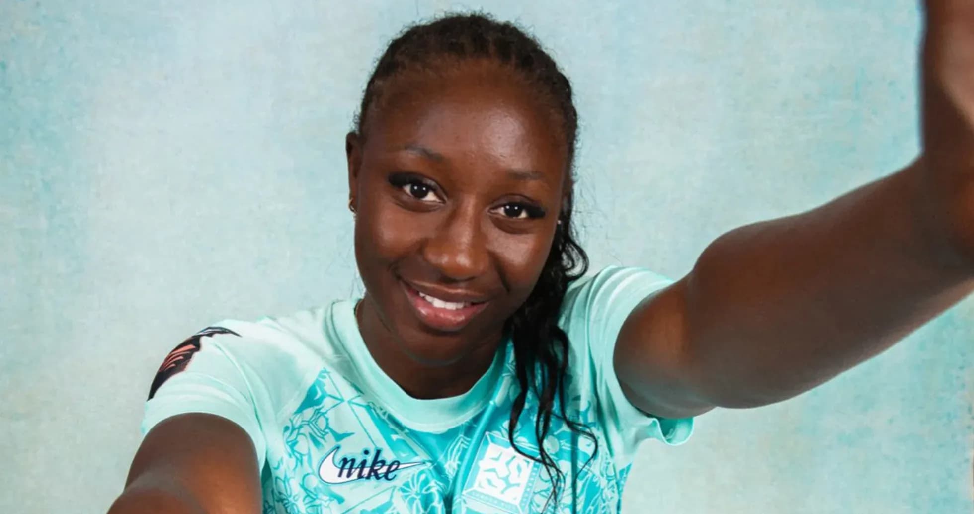 Athlete posing for a selfie in sports jersey Athlete posing for a selfie in sports jersey