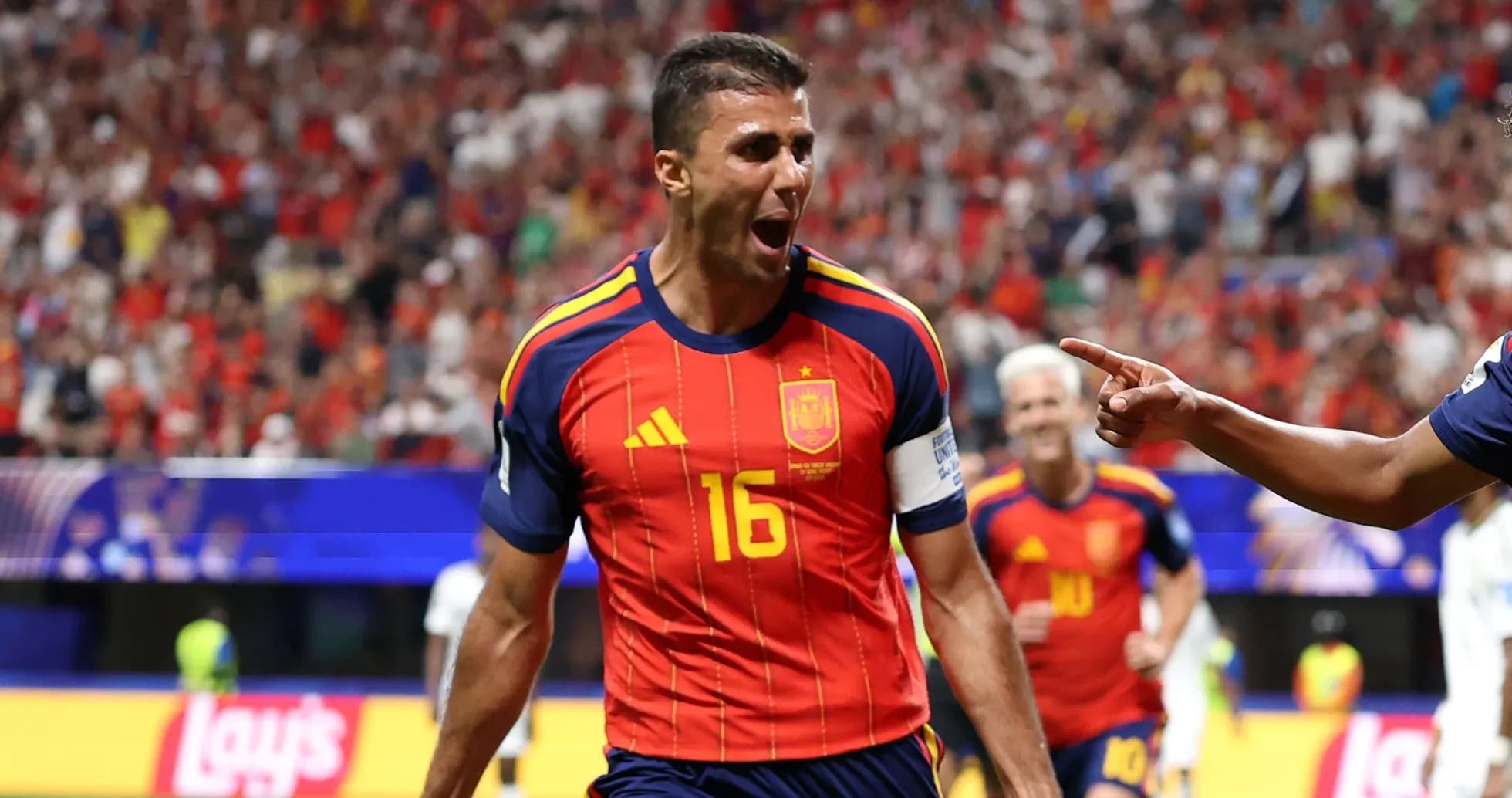 Player celebrating a goal during a match Player celebrating a goal during a match