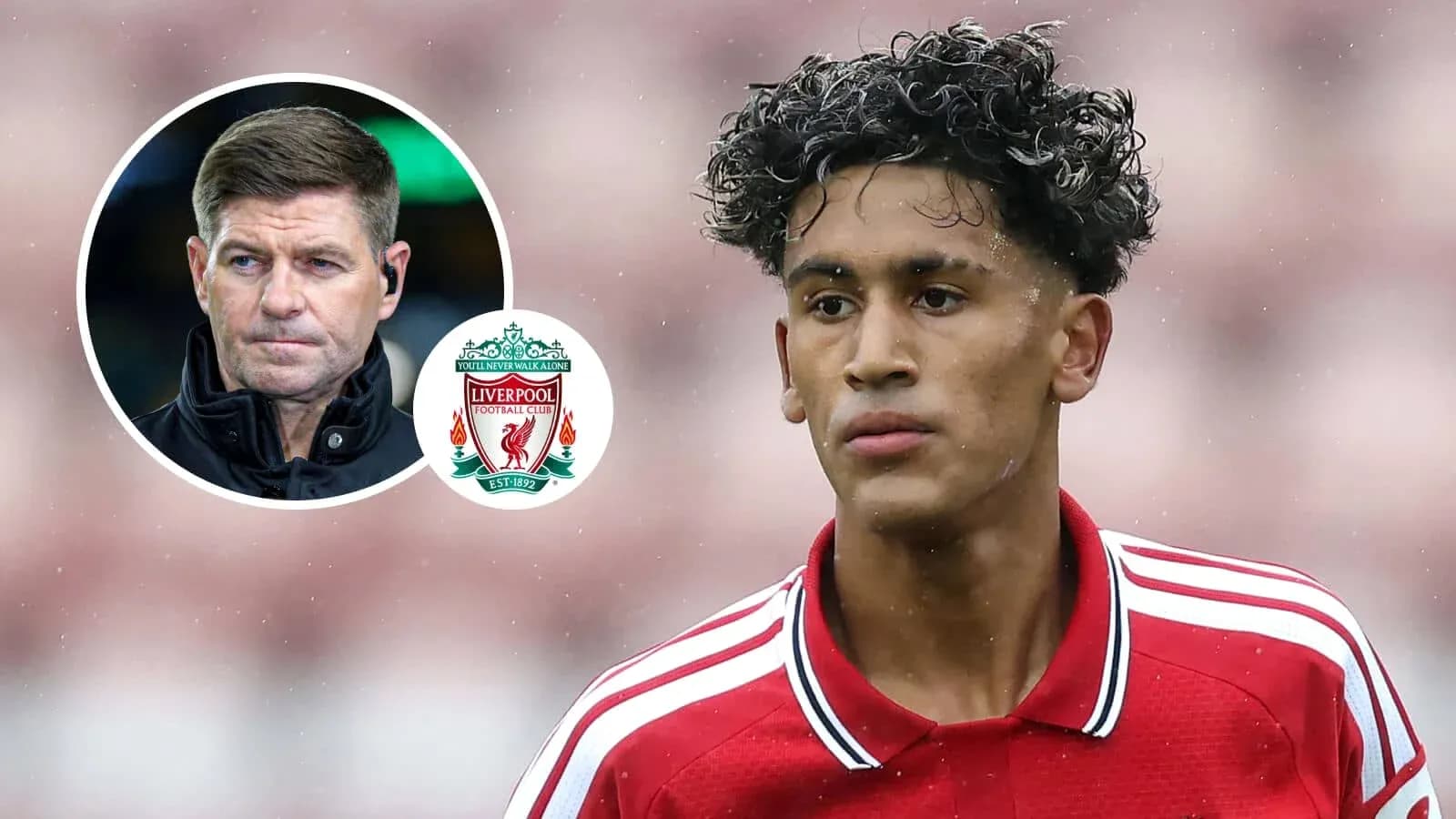 Young player in Liverpool kit during match Young player in Liverpool kit during match