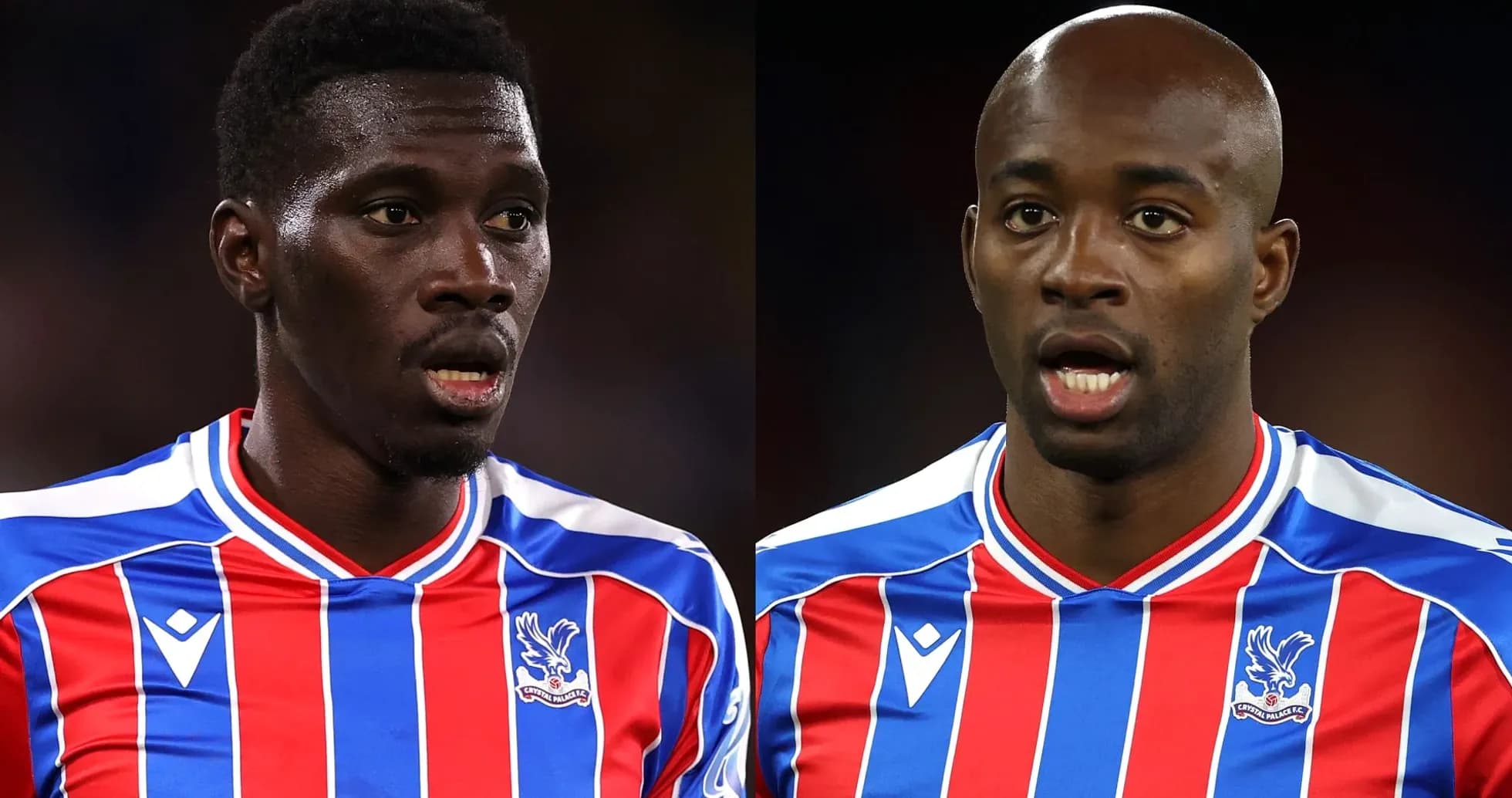 Two Crystal Palace players during a match Two Crystal Palace players during a match
