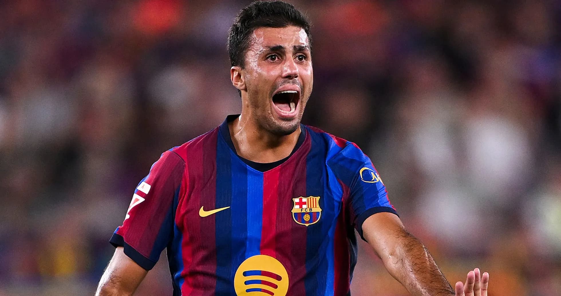 Player celebrating during FC Barcelona match Player celebrating during FC Barcelona match