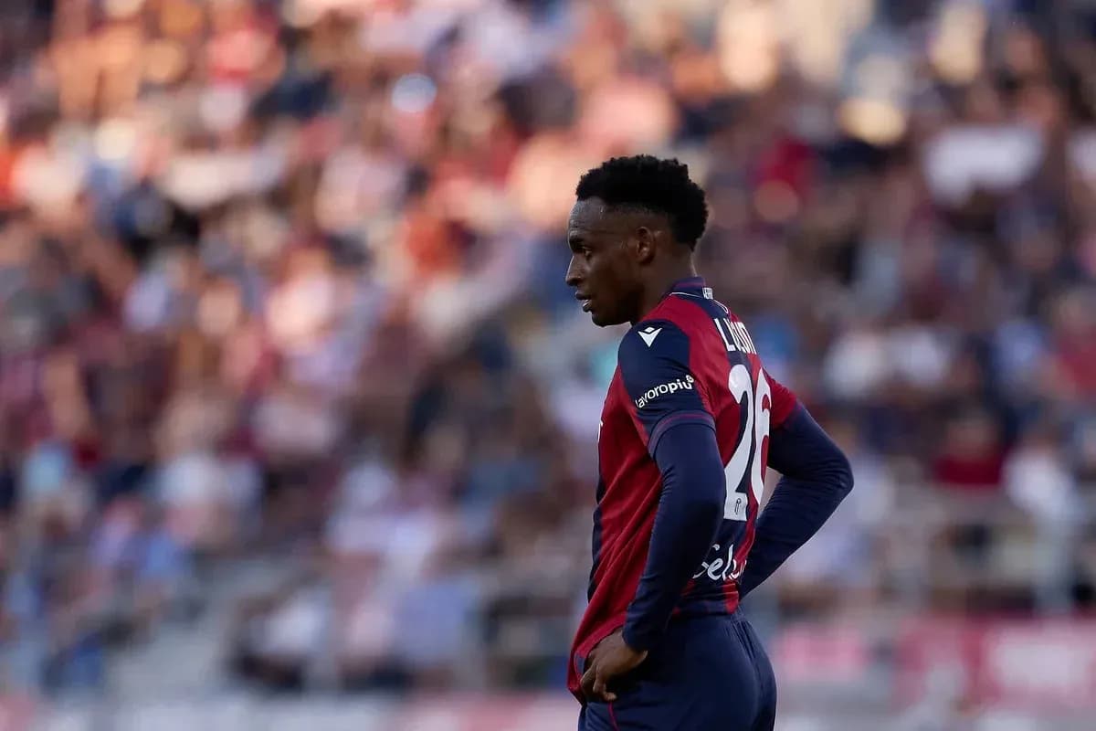Player in Eibar kit on the field during match Player in Eibar kit on the field during match