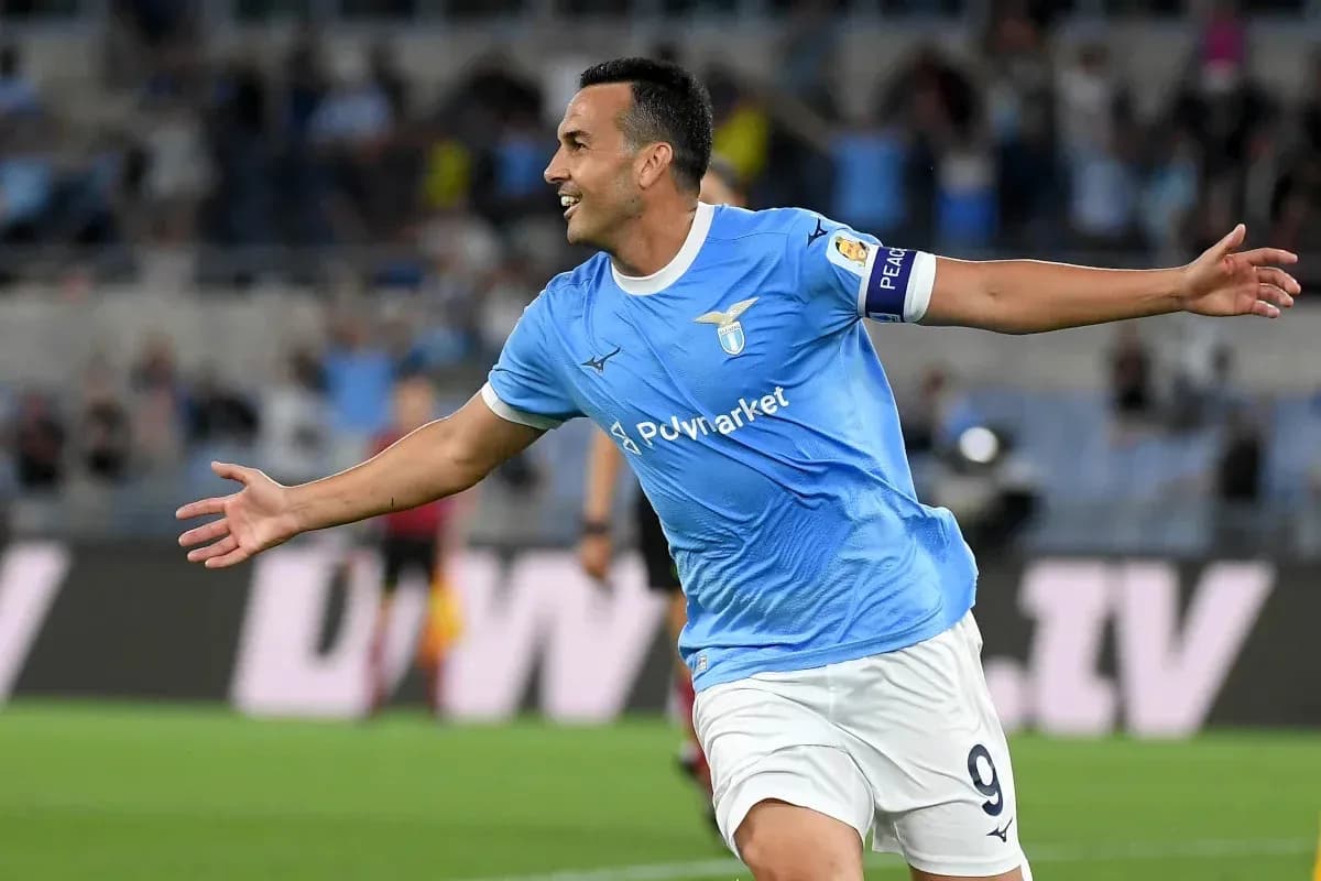 Player celebrating after scoring a goal for Lazio Player celebrating after scoring a goal for Lazio