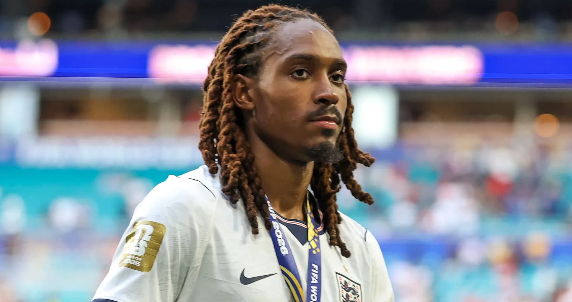 Player wearing England jersey walking off the pitch Player wearing England jersey walking off the pitch