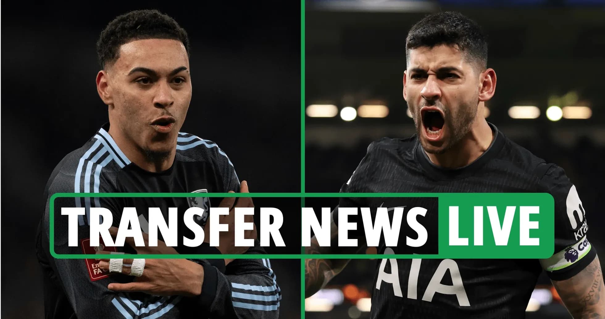 Two football players featured in transfer news segment Two football players featured in transfer news segment