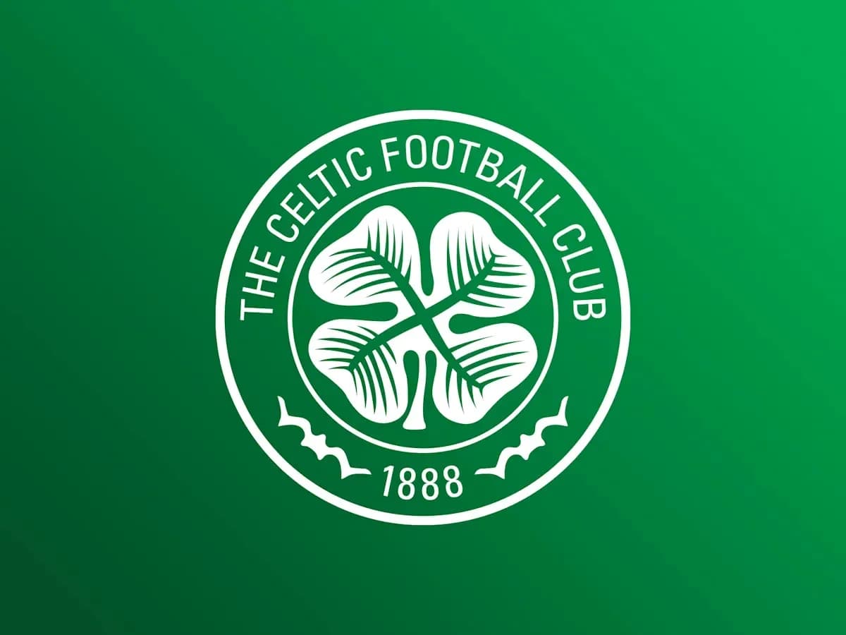 Celtic Football Club logo on green background Celtic Football Club logo on green background