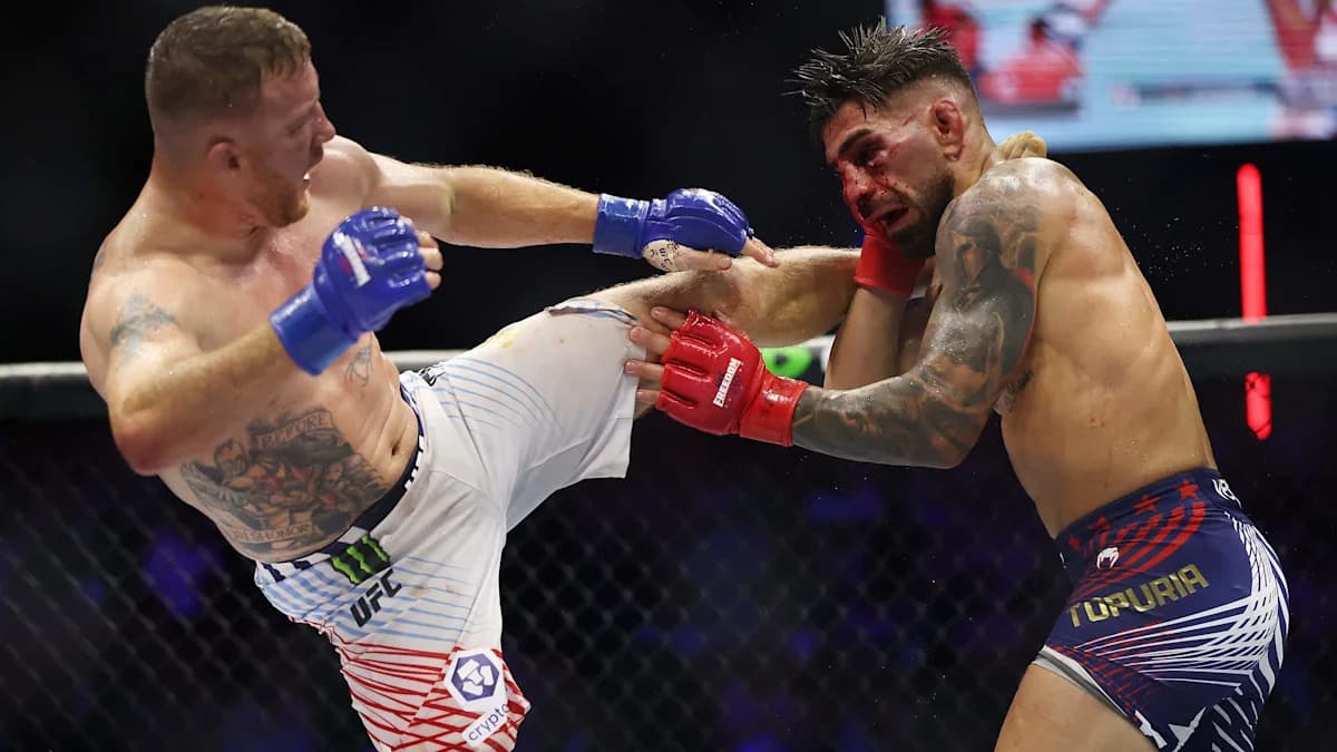 Justin Gaethje Stands by Ilia Topuria After UFC Freedom 250 Finish Justin Gaethje Stands by Ilia Topuria After UFC Freedom 250 Finish